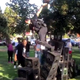 A screencap from a video circulating on Twitter of the Milk Crate Challenge.